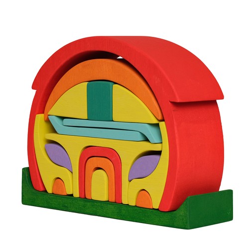 Rainbow Stacking Building Blocks Autism Educational Montessori Grimms Wooden Toy - Picture 39 of 100