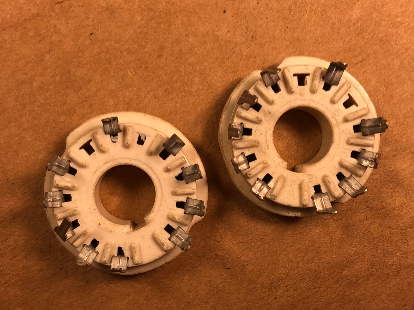2 NOS Vintage 12-Pin Compactron Vacuum Tube Sockets Ham Radio Amplifier ...