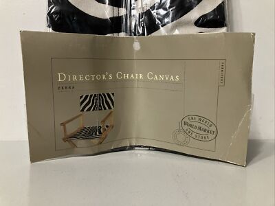 Cost Plus World Market Director s Chair Canvas Black And White Zebra Print