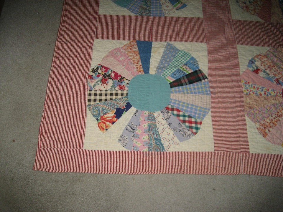 Antique Large Pinwheels QuiltNebraska Farm House Handmade eBay