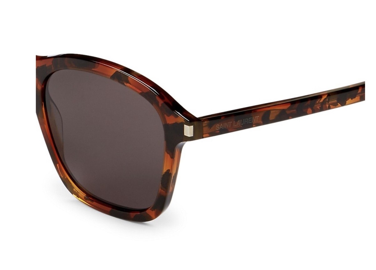 SAINT LAURENT 55MM Sunglasses Square Sunglasses Havana  display picture 2