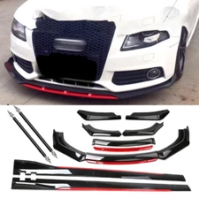 Front Bumper Lip Spoiler Splitter Side Skirt Body For Audi A3 A4 A5 Glossy