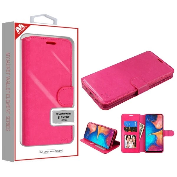 For Samsung Galaxy A20 Leather Flip Wallet Fold Card ID Pouch Case Stand Cover - Image 2 of 4