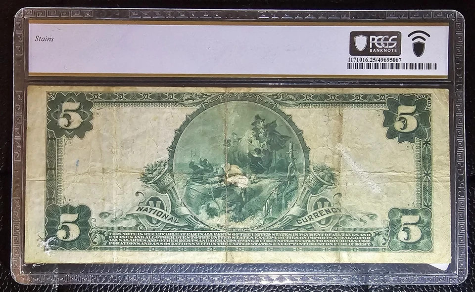 1902 $5 San Francisco Crocker National Bank PCGS VF25 Rare Find Charter #3555 - Image 2 of 2