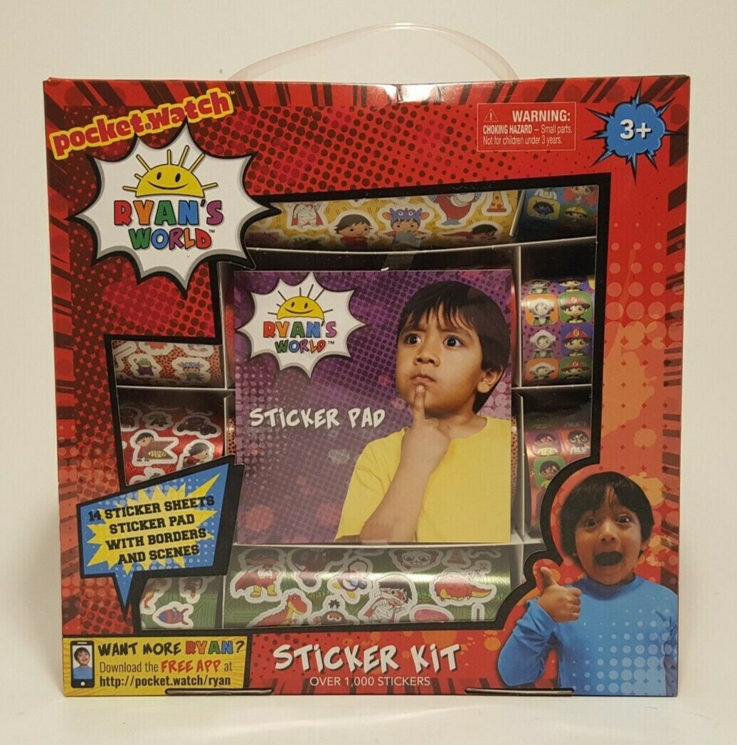 Ryan's World Sticker Kit by Pocket Over 1000 Stickers NEW in  Original Box