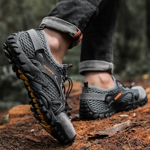 Outdoor Herren Wandern Netz Atmungsaktiv Waten Fluss Schuhe Leicht Rutschfeste Turnschuhe - Bild 32 von 32