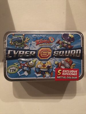 Superzings 22180019 - Tin »Cyber Squad« 5 Super Zings Metal Colour Sammelfiguren