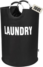 DOKEHOM 160L XX-Large Laundry Basket Collapsible Laundry Bag Foldable Black