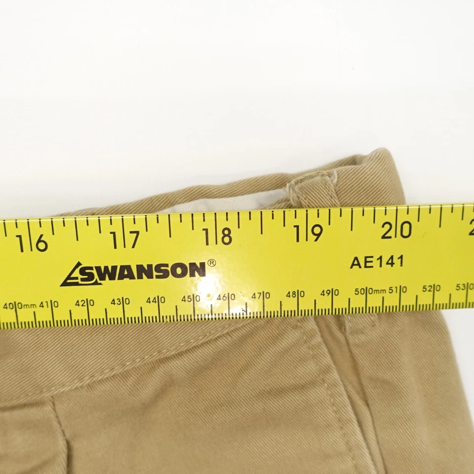 Lands' End Chino 短裤男式 42 米色斜杠口袋传统合身平前 — 第 4/4 张图片