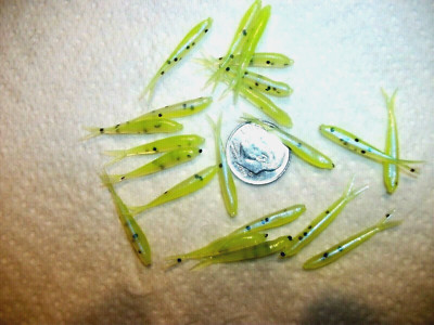 100-1 1/8'' MICRO CRAPPIE-PANFISH-SOFT MINNOWS-GRUBS-JIGS-SPLIT TAIL-FLUKES-SCENT