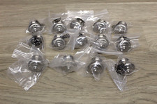 Lot Of 14 Brushed Nickel Round Cabinet Knob Drawer Pull 1 1/2  x 1 1/2" No Screws