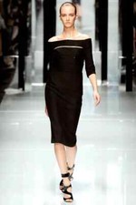 S/S 2011 Look #31 Versace Black Silk Off Shoulder Bodycon Dress 38 - 2