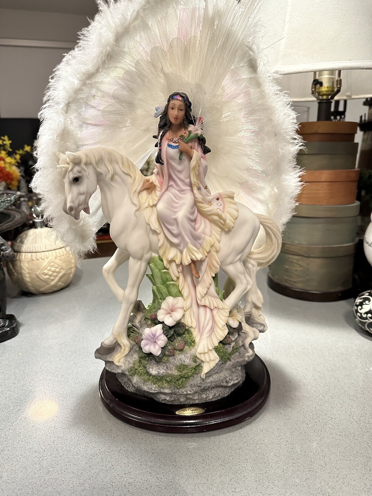Native American Angel De Capoli Collection Fiber Optic Figurine Statue