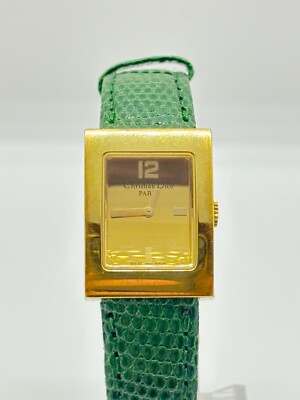 Exc+5] Christian Dior D78-159 Malice Square Ladies Gold Watch Used
