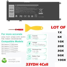 LOT 1-100x 33YDH Battery For Dell-Inspiron 17 7000 7778 7779 7786 7773 15 7577
