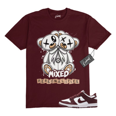 Dunk Team Red White Low Maroon Burgundy T Shirt Match MIXED