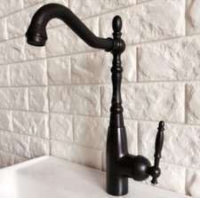 Black Oil Rubbed Bronze Swivel Spout Kitchen Faucet Cold and Hot Water Mixer Tap