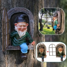 Elf Out The Window Garden Gnome Tree Hugger F...