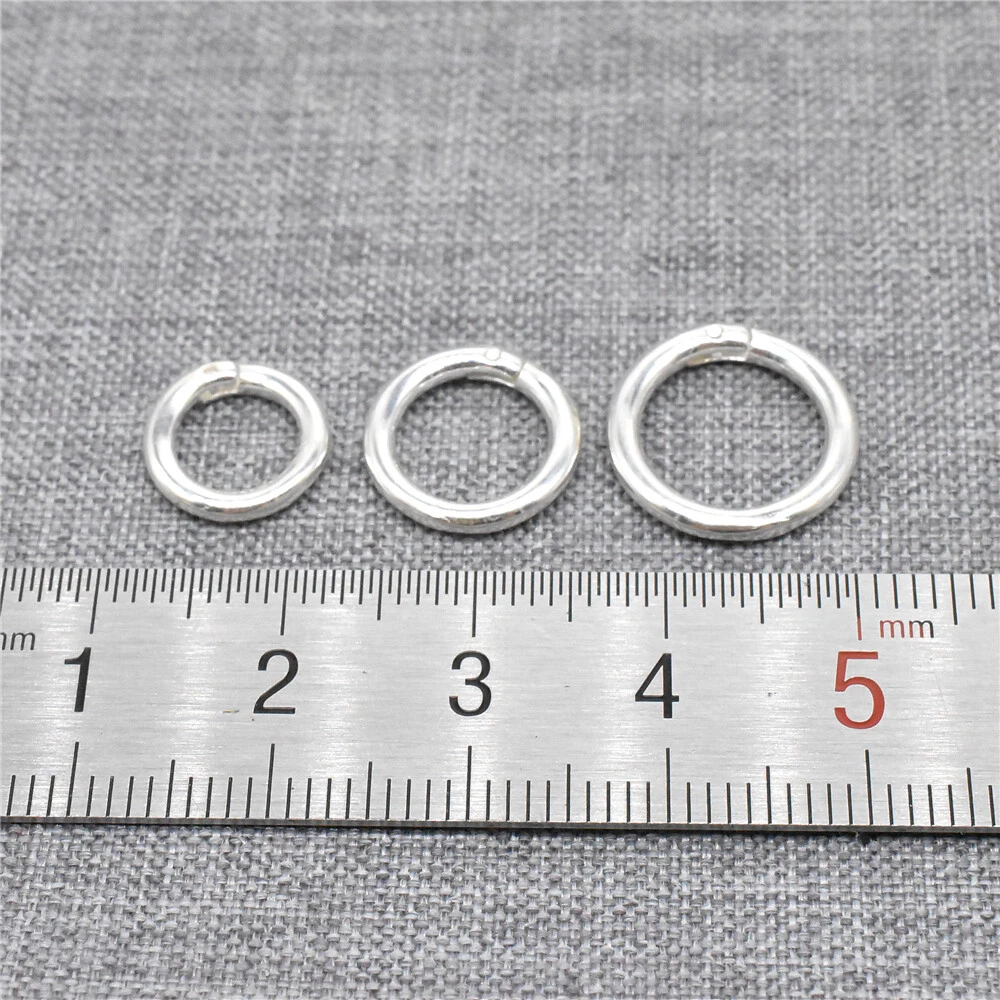 4 Sterling Silver Lock Jump Ring 6mm 8mm 10mm 12mm 14mm 925 Silver Locking  Clasp