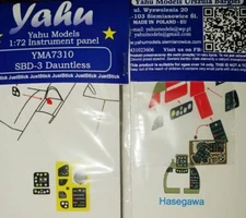 SBD DAUNTLESS PHOTOETCHED, 3D, COLORED INSTRUMENT PANELS to HASEGAWA #7310 YAHU