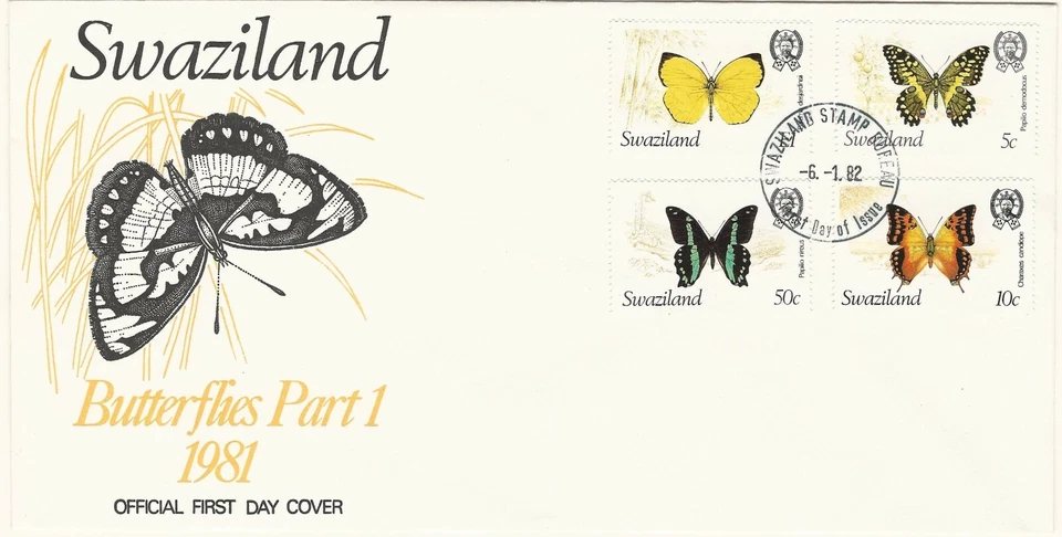 Butterflies Topical: Complete Sets on 6 1978-1982 FDC's. Virgin Is., Zambia etc. - Image 3 of 4
