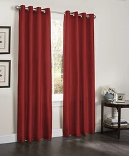 Two Kashi Home Erin Collection Window Black Out Panel Curtain 55" X 90" BURGUNDY
