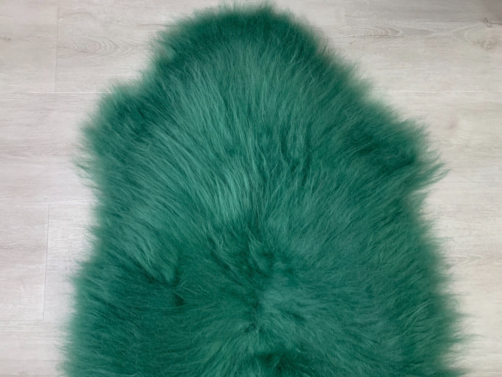 Icelandic Green Sheepskin Rug , Real Sheepskin pelt Leather Soft Cover