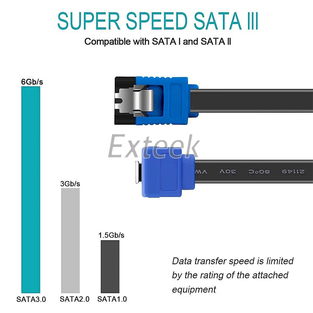 1m/40cm SATA 3 III 3.0 Data Cable Adapter 6Gbps for HDD SSD Hard Drive Lead Clip