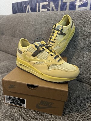 Travis Scott x Nike Air Max 1 CJ Saturn Gold Herrenschuhe Gr. 44 US10 UK9