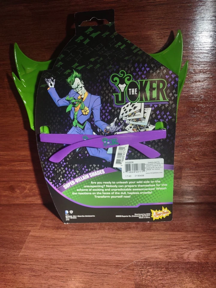 DC Joker Super-Villain Shades Sunglasses Mask Purple/ Green UV400 NEW - Image 3 of 4