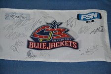 Sergei Fedorov Adam Foote , Rick Nash Signed Flag 16 x 11 - Blue Jackets Hockey 
