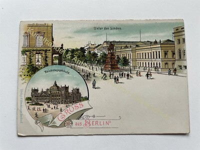 AK Litho Gruss Berlin um 1898 Unter Den Linden