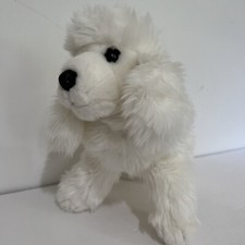 VTG Dakin Poodle Plush Stuffed Animal Fuzzy White Brown Eyes Fluffy 12" GUC