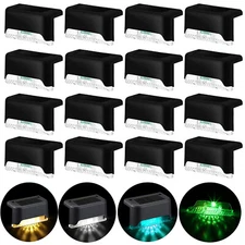 LED Solar Deck Lights Outdoor Garden Patio Pathway Stairs Step Fence Wall Lamp