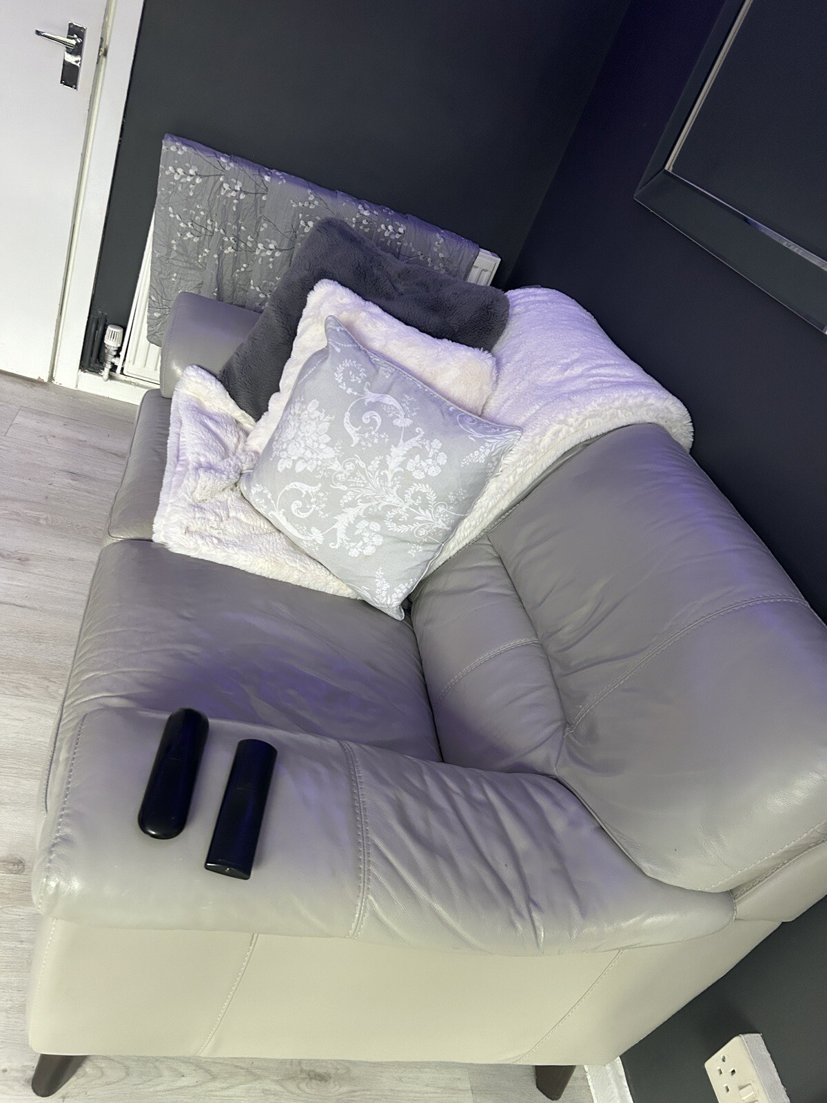 DFS Leather Sofas 2 X 2 Seater And 1x 3 Seater grey Leather. eBay