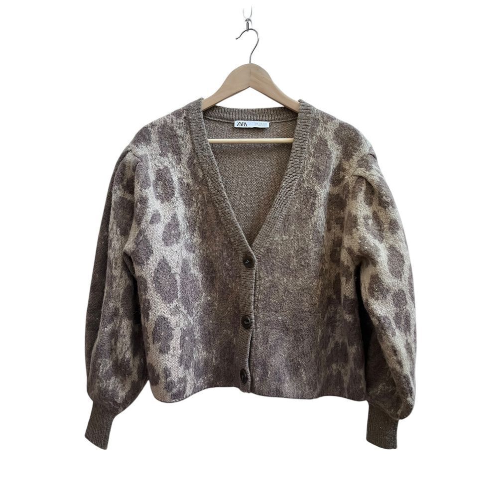 トップス MIX ANIMAL JACQUARD BRUSHED CARDIGAN Zara Jacquard