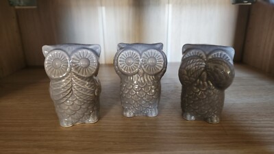 Set Of Three Owls (Perfect Condition)