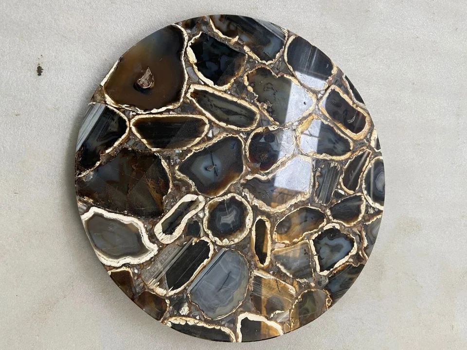 15" Ágata Esquina Table Top Natural Piedras Preciosas Handmade Decoración Hogar - Imagen 2 de 4