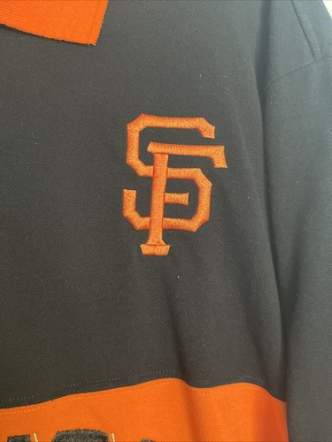 VTG RARE MLB SAN FRANSISCO GIANTS 2XL BLACK & ORANGE EMBROIDERED GOLF POLO SHIRT - Picture 4 of 8