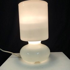 LAMPADA DA TAVOLO LIKTA IKEA IN VETRO SATINATO BIANCO ANNI '90 ABAT JOUR I SERIE