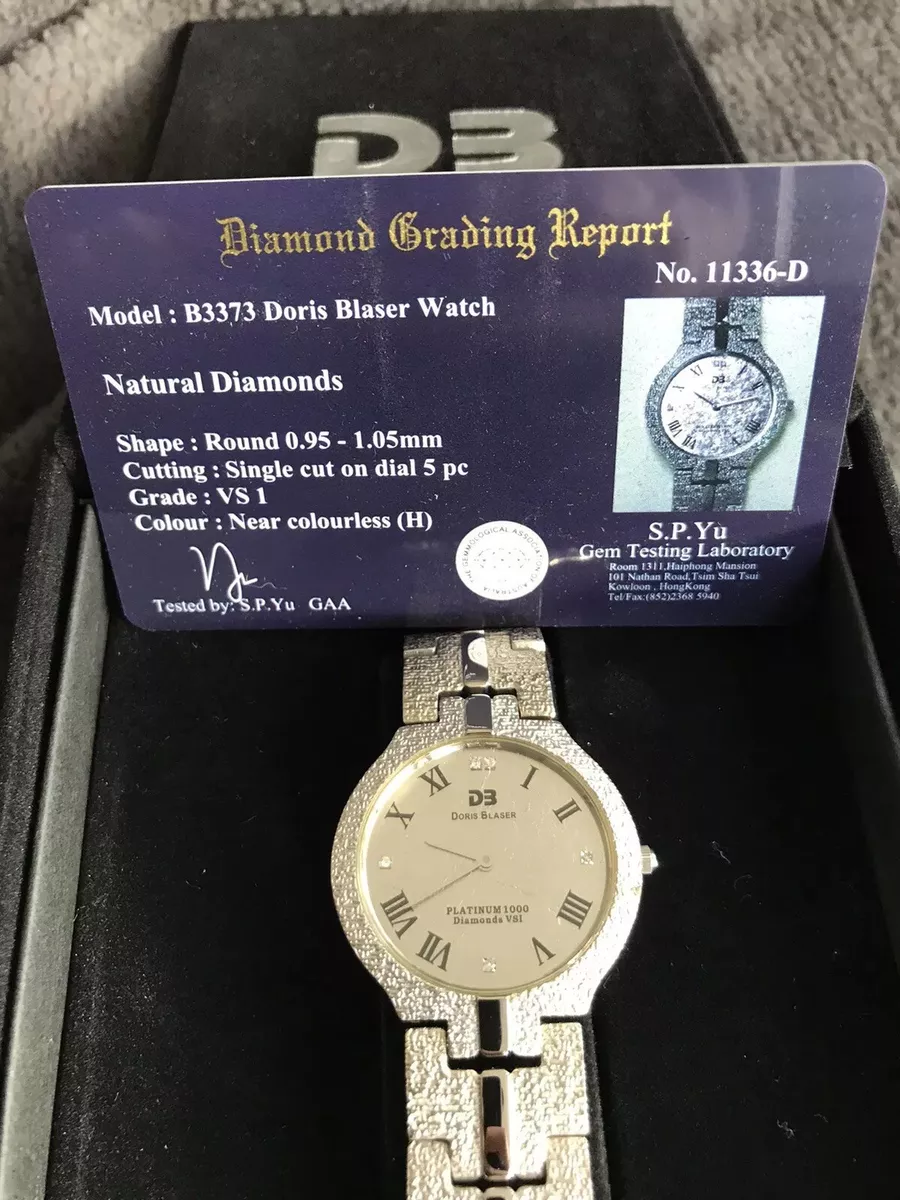 Doris Blaser Watch Men Silver Diamond Japanドリスブラザー シルバー ダイアモンド 腕時計 男性