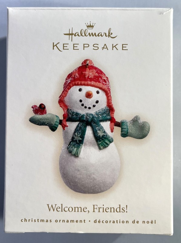 2007 Hallmark Keepsake WELCOME, FRIENDS! Christmas Ornament Snowman NEW IN BOX