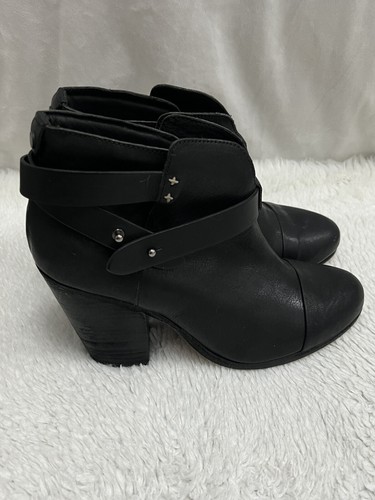 Rag & Bone Harrow Women's Sz UK 5.5 EU 38.5 Black Leather Ankle booties - Picture 5 of 12