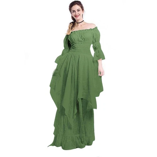 Damen Viktorianisch Langes Kleid Renaissance Mittelalter Hexe Kostüm Gothic - Bild 7 von 20