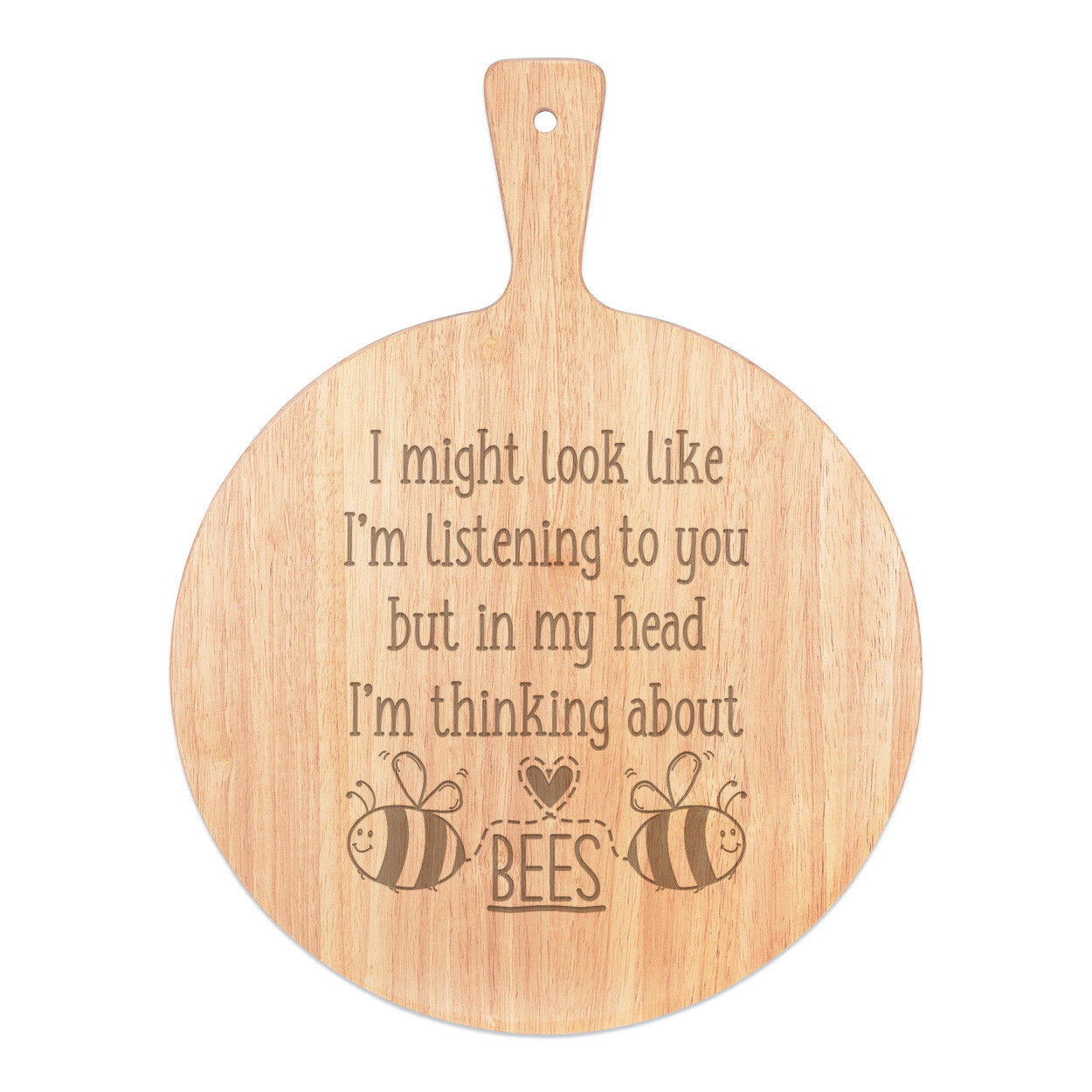 I Might Look Like I'm Listening Bees Pizza Board Paddle Wooden Honey Funny
