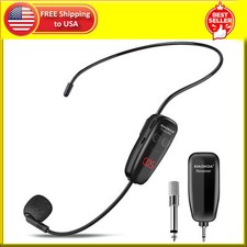 Wireless Microphone Headset, UHF Head Mic Speaker System, Professional Voice .