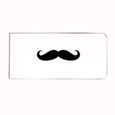 Metal Money Clip Bills Card Metal Holder Clip Rectangle Cool Mustache D7