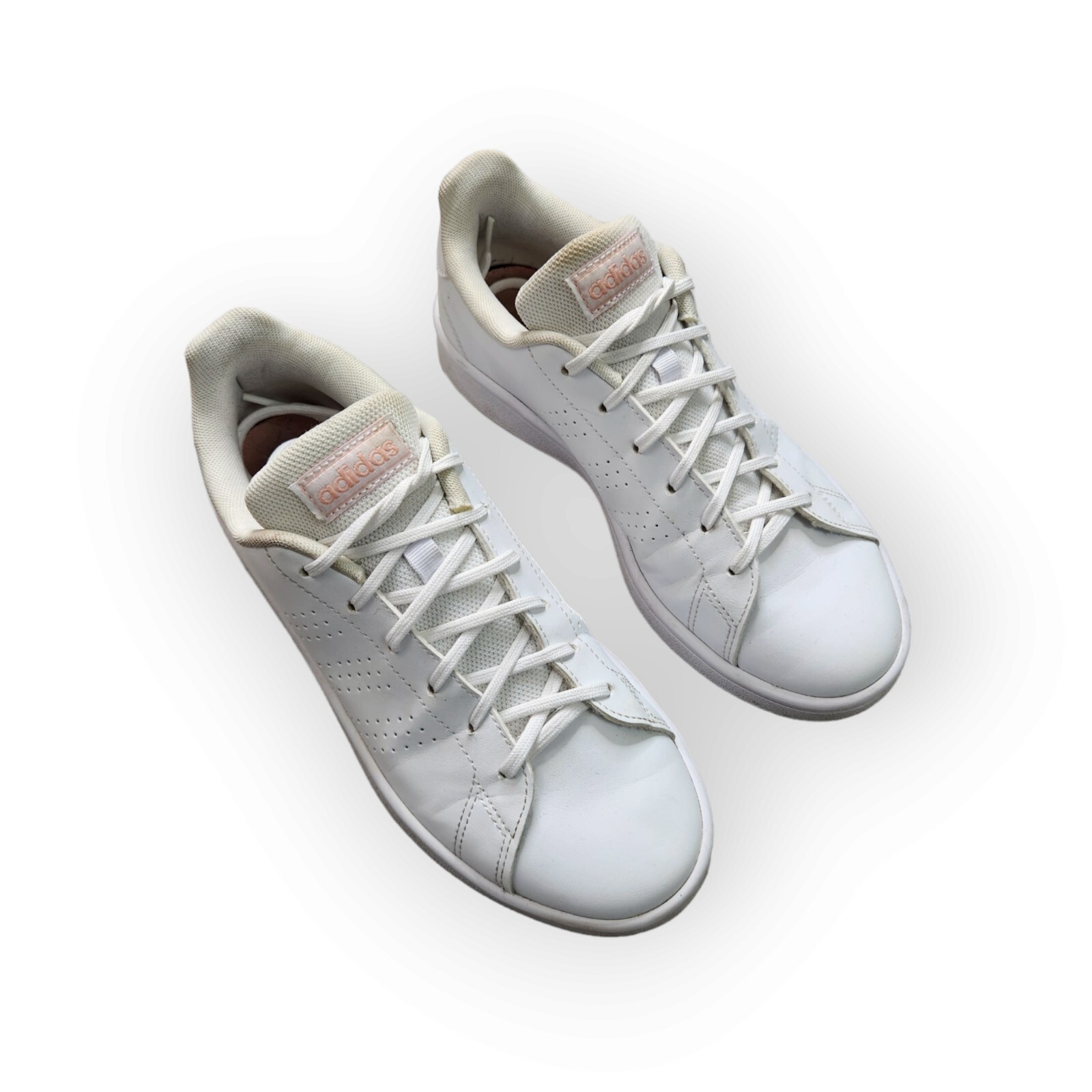 Adidas Advantage Base White Tennis Sneakers Shoes Wom… Gem