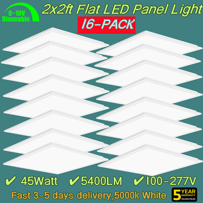 2-20 Pack 45W 2X2FT LED Back Lit Flat Panel Recessed Lighting Drop Ceiling Light