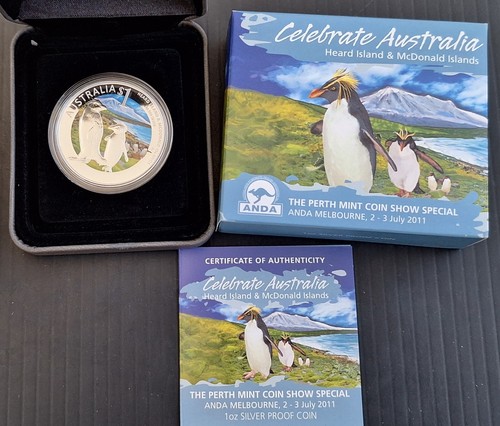 2011 Australia Celebrate: Heard & McDonalds Is ANDA 1oz Silver (.999) $1 Coin